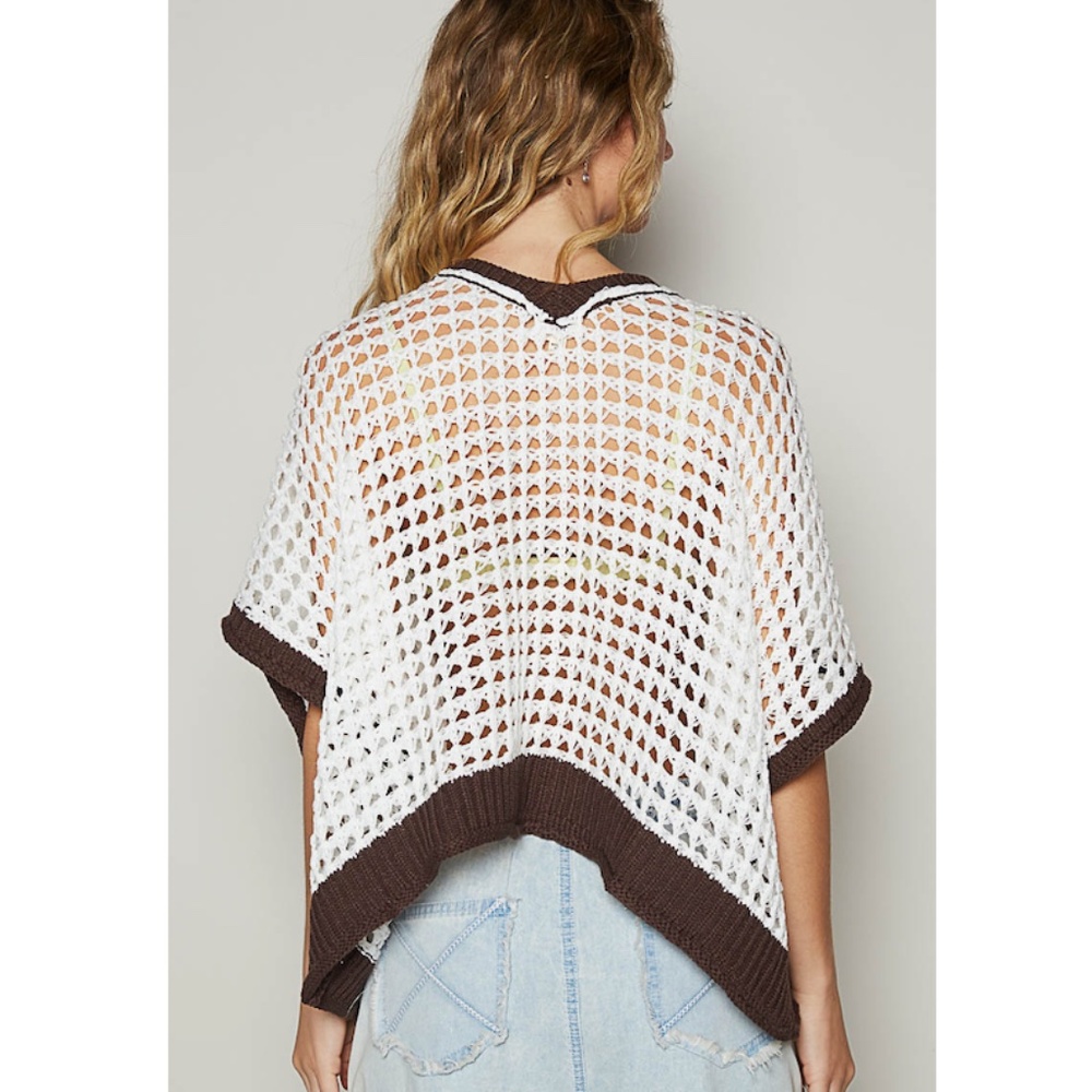 "The Bessie" Sunflower Open Crochet Knit Top - Picture 3 of 3